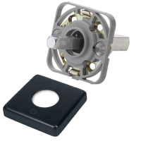 Hoppe kruk-montagemodule - rechthoekig - zwart - deurdikte 38 t/m 42 mm