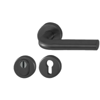 Hoppe Bonn rozetbeslag met kerntrekbeveiliging (rond) zwart - DD38-42 mm - SKG***