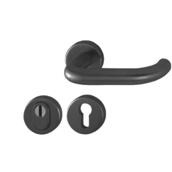 Hoppe Paris rozetbeslag met kerntrekbeveiliging (rond) zwart - DD38-42 mm - SKG***