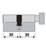Iseo R7 knopcilinders met kerntrekbeveiliging (3x) - Afmeting (A/B) 30/30K, 35/30K & 40/30K - SKG***