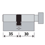 Iseo R7 knopcilinders met kerntrekbeveiliging (3x) - Afmeting (A/B) 30/30K, 35/30K & 40/30K - SKG***