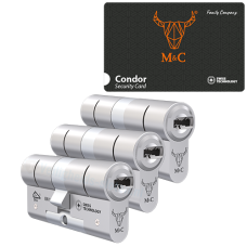 *M&C Condor cilinder met kerntrekbeveiliging - SKG*** Nikkel (3x)