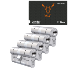 *M&C Condor cilinder met kerntrekbeveiliging - SKG*** Nikkel (4x)