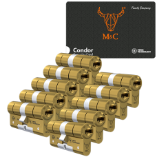 *M&C Condor cilinder met kerntrekbeveiliging - SKG*** Messing (10x)