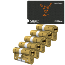 *M&C Condor cilinder met kerntrekbeveiliging - SKG*** Messing (5x)