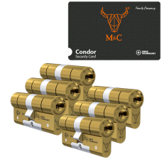 *M&C Condor cilinder met kerntrekbeveiliging - SKG*** Messing (6x)
