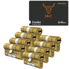 *M&C Condor cilinder met kerntrekbeveiliging - SKG*** Messing (8x)
