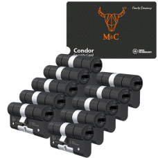 *M&C Condor cilinder met kerntrekbeveiliging - SKG*** Zwart (10x)