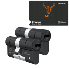 *M&C Condor cilinder met kerntrekbeveiliging - SKG*** Zwart (2x)