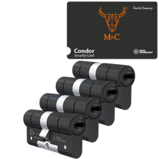 *M&C Condor cilinder met kerntrekbeveiliging - SKG*** Zwart (4x)