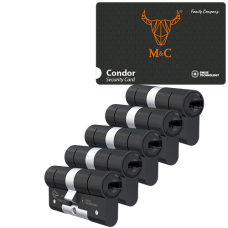 *M&C Condor cilinder met kerntrekbeveiliging - SKG*** Zwart (5x)