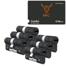 *M&C Condor cilinder met kerntrekbeveiliging - SKG*** Zwart (6x)