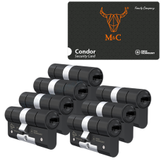 *M&C Condor cilinder met kerntrekbeveiliging - SKG*** Zwart (7x)