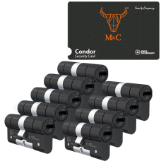 *M&C Condor cilinder met kerntrekbeveiliging - SKG*** Zwart (9x)