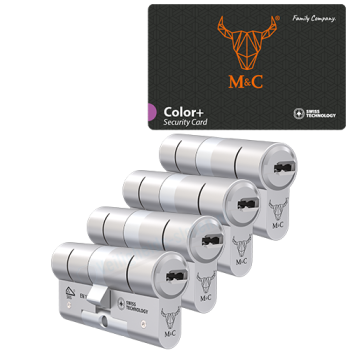 M&C Color+ cilinder met kerntrekbeveiliging (4x) - SKG*** M&C Color+ cilinder met kerntrekbeveiliging (4x) - SKG***