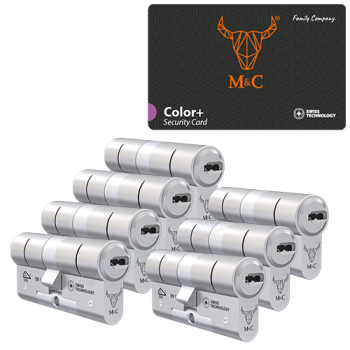 M&C Color+ cilinder met kerntrekbeveiliging (7x) - SKG*** M&C Color+ cilinder met kerntrekbeveiliging (7x) - SKG***