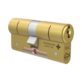 M&C Matrix cilinder met kerntrekbeveiliging - messing - SKG*** - nabestellen