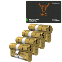 M&C Matrix cilinder met kerntrekbeveiliging (4x) - messing - SKG***