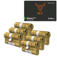 M&C Matrix cilinder met kerntrekbeveiliging (6x) - messing - SKG***