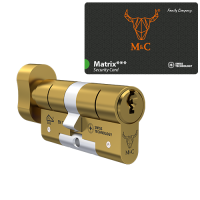 M&C Matrix knopcilinder met kerntrekbeveiliging - messing - SKG*** 