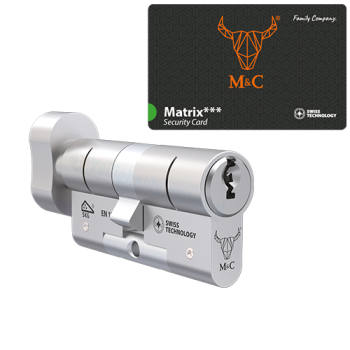M&C Matrix knopcilinder met kerntrekbeveiliging - SKG*** M&C Matrix knopcilinder met kerntrekbeveiliging - SKG***