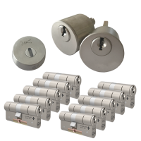 Ombouwset met RVS kerntrekrozet + M&C Matrix cilinder (10x) - SKG***