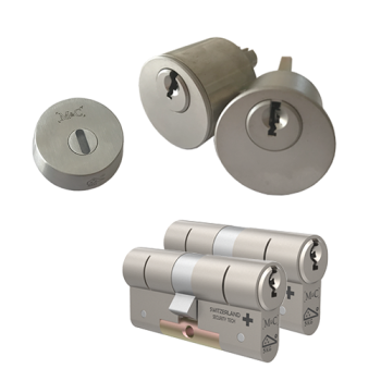 Ombouwset met RVS kerntrekrozet + M&C Matrix cilinder (2x) - SKG***