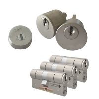Ombouwset met RVS kerntrekrozet + M&C Matrix cilinder (3x) - SKG***