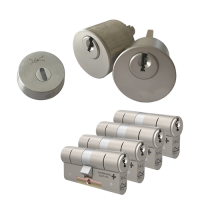 Ombouwset met RVS kerntrekrozet + M&C Matrix cilinder (4x) - SKG***
