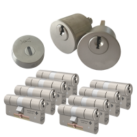 Ombouwset met RVS kerntrekrozet + M&C Matrix cilinder (8x) - SKG***