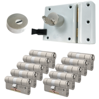Oplegslot met RVS kerntrekrozet + M&C Matrix cilinder (10x) - SKG***