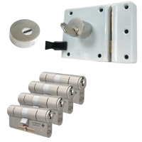 Oplegslot met RVS kerntrekrozet + M&C Matrix cilinder (4x) - SKG***