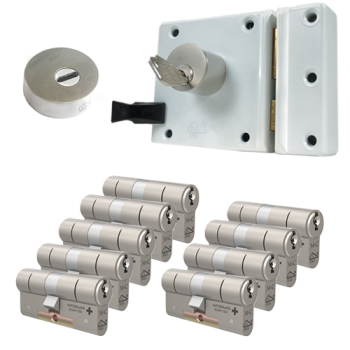 Oplegslot met RVS kerntrekrozet + M&C Matrix cilinder (9x) - SKG***