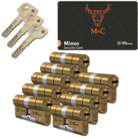 M&C Minos cilinder met kerntrekbeveiliging - messing - (9x) - SKG***