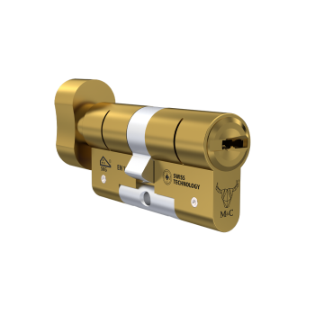 M&C Minos knopcilinder met kerntrekbeveiliging - messing - SKG*** 