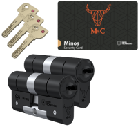 M&C Minos cilinder met kerntrekbeveiliging (2x) - zwart - SKG***
