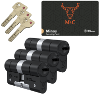M&C Minos cilinder met kerntrekbeveiliging (3x) - zwart - SKG***