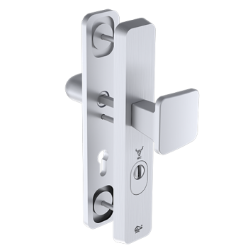 M&C Universeel veiligheidsbeslag knop/kruk PC72 met kerntrekbeveiliging RVS look - SKG***