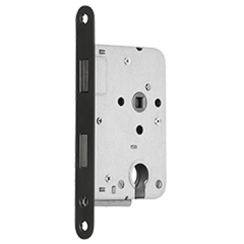 Mauer 1545 D+N cilinder magneetslot zwart - doornmaat 50 voorplaat afgerond