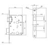 Mauer 1535 toilet- en badkamerslot - DR. 2+4 - doornmaat 50 PC 63 - voorplaat afgerond wit