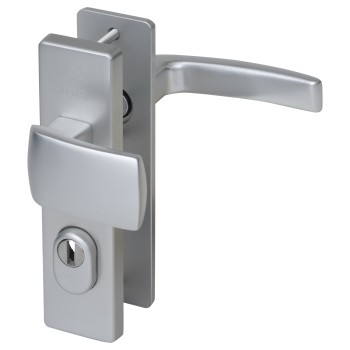Nemef 3405-2 kortschild deurbeslag met kerntrekbeveiliging - knop/kruk - F1 - PC55 LS - SKG***