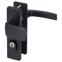 Nemef 3405-2 kortschild deurbeslag met kerntrekbeveiliging - knop/kruk - zwart - PC55 LS - SKG*** Nemef 3405-2 kortschild deurbeslag met kerntrekbeveiliging - knop/kruk - zwart - PC55 LS - SKG***