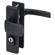 Ne&shy;mef 3405-2 kort&shy;schild deur&shy;be&shy;slag met kern&shy;trek&shy;be&shy;vei&shy;li&shy;ging - knop/kruk - zwart - PC55 LS - SKG***