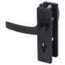 Nemef 3405-2 kortschild deurbeslag met kerntrekbeveiliging - knop/kruk - zwart - PC72 LS - SKG***