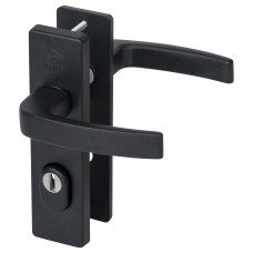 Ne&shy;mef 3407-2 kort&shy;schild deur&shy;be&shy;slag met kern&shy;trek&shy;be&shy;vei&shy;li&shy;ging - kruk/kruk - zwart - PC55 - (recht&shy;hoe&shy;kig) - SKG***
