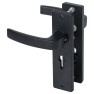 Nemef 3407-2 kortschild deurbeslag met kerntrekbeveiliging - kruk/kruk - zwart - PC55 - (rechthoekig) - SKG*** Nemef 3407-2 kortschild deurbeslag met kerntrekbeveiliging - kruk/kruk - zwart - PC55 - (rechthoekig) - SKG***