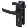 Nemef 3407-2 kortschild deurbeslag met kerntrekbeveiliging - kruk/kruk - zwart - PC72 - (rechthoekig) - SKG***
