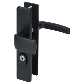Nemef 3415-2 deurbeslag met kerntrekbeveiliging - knop/kruk - zwart - PC72 LS - rechthoekig - SKG***