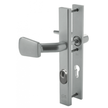 Nemef smalschild veiligheidsbeslag knop/kruk PC72 RS met kerntrekbeveiliging (rechthoekig) - SKG*** 