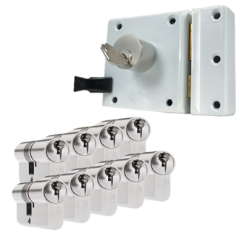 Oplegslot + 9 x DOM Sigma Plus cilinder